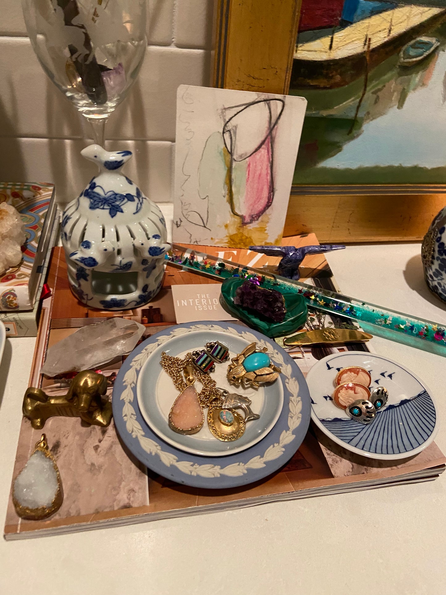 Petite Antique Bone China Dish