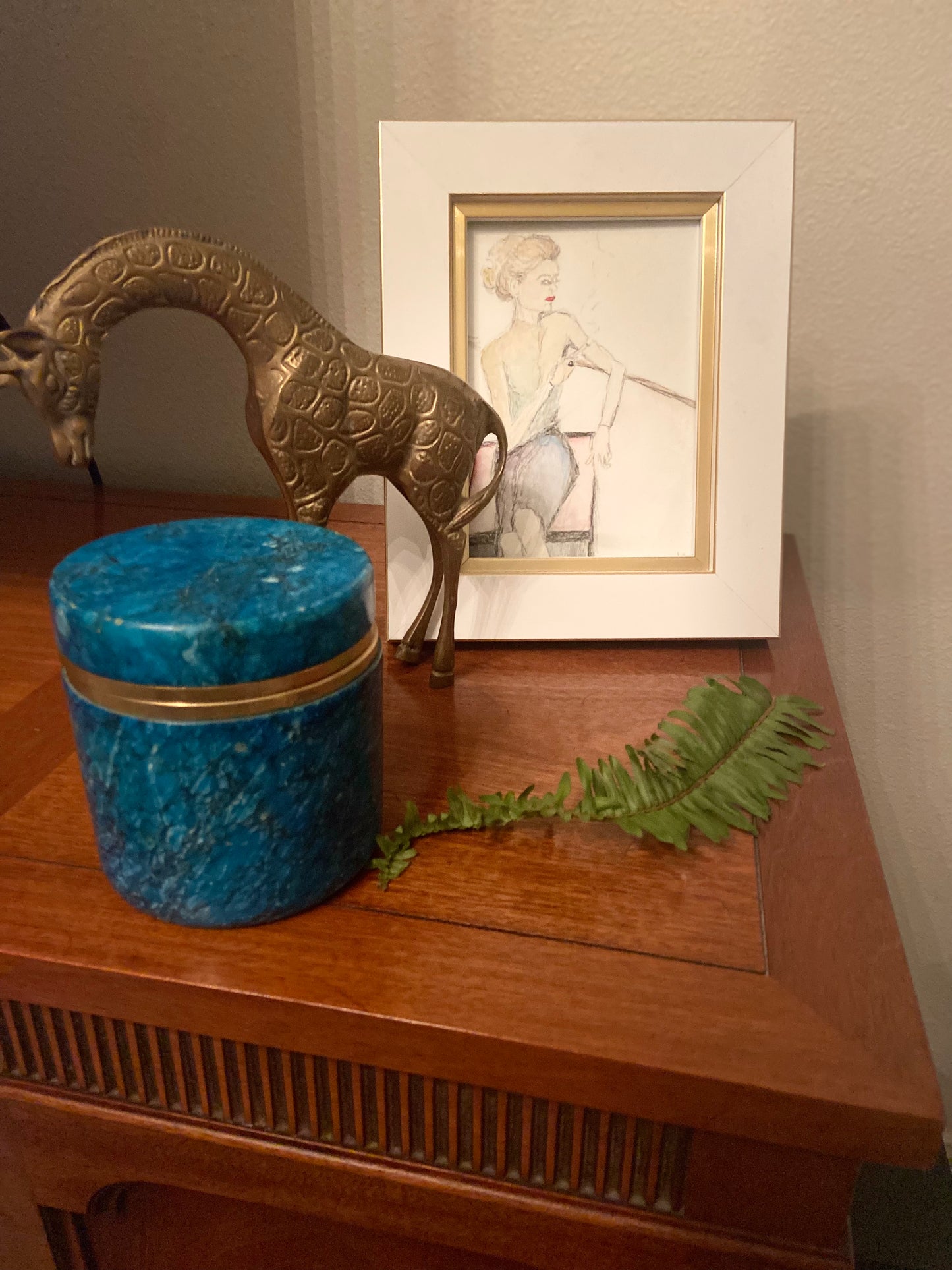 Turquoise Alabaster Cylinder-Box