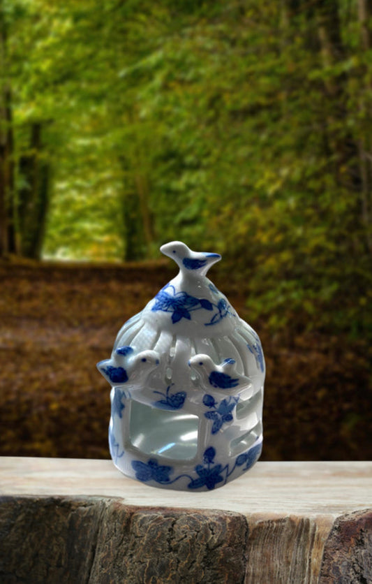 Whimsical Chinoiserie Bird House / Miniature Garden Lantern