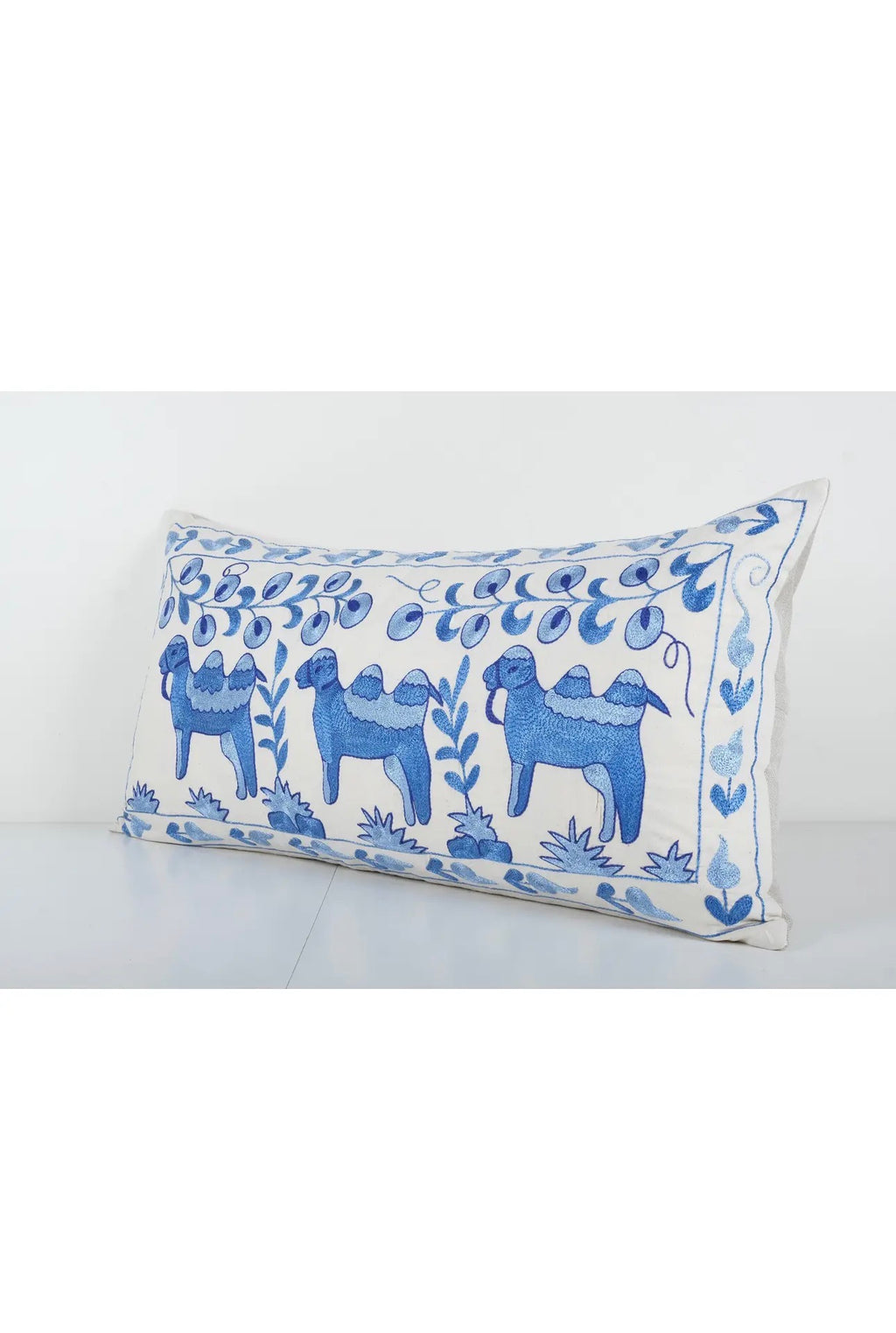 Turkish Camel Suzani embroidery pillow Cover 18"X 36"