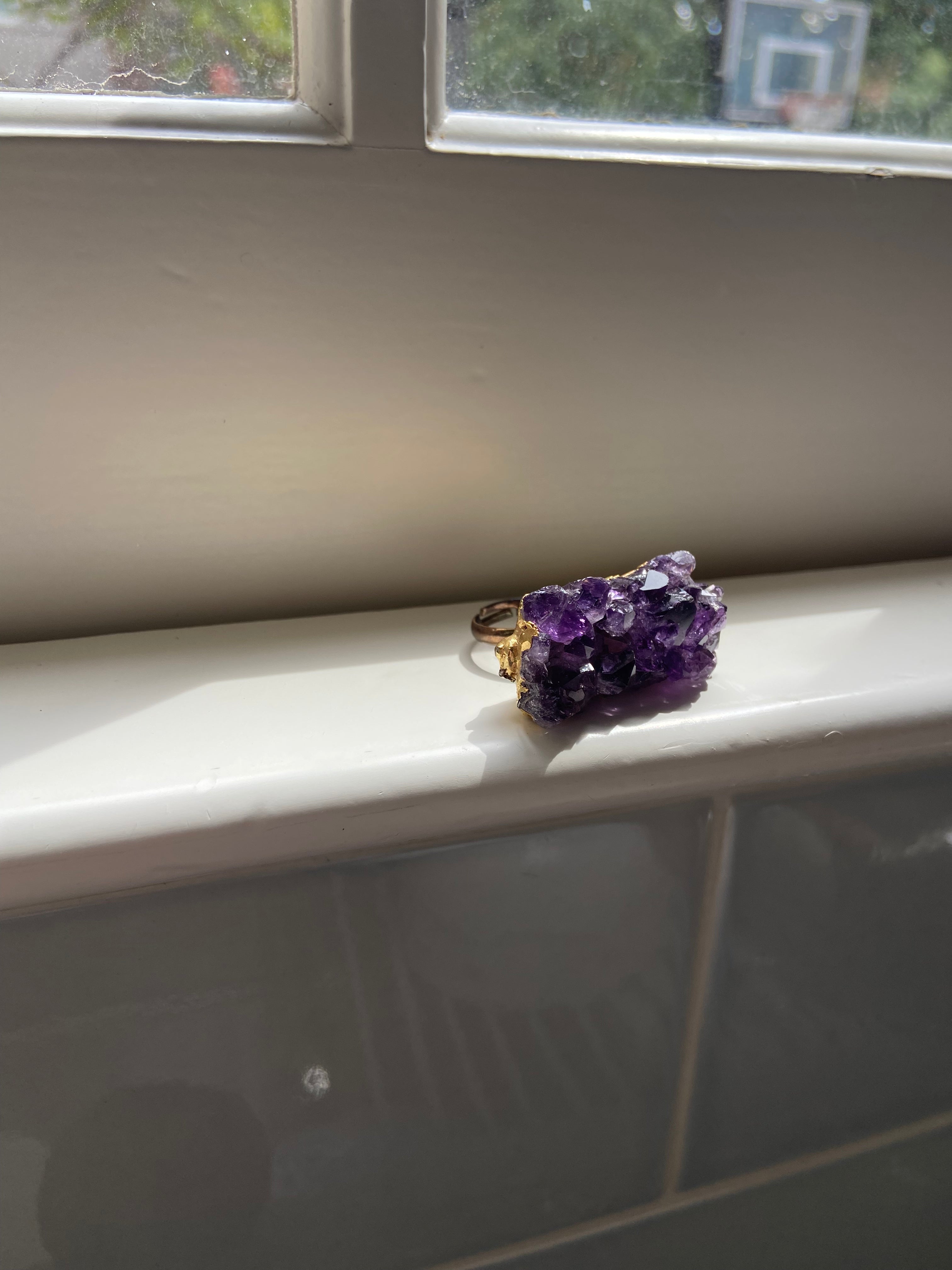 Amethyst Rock Cocktail Ring by New Orleans jewelry designer