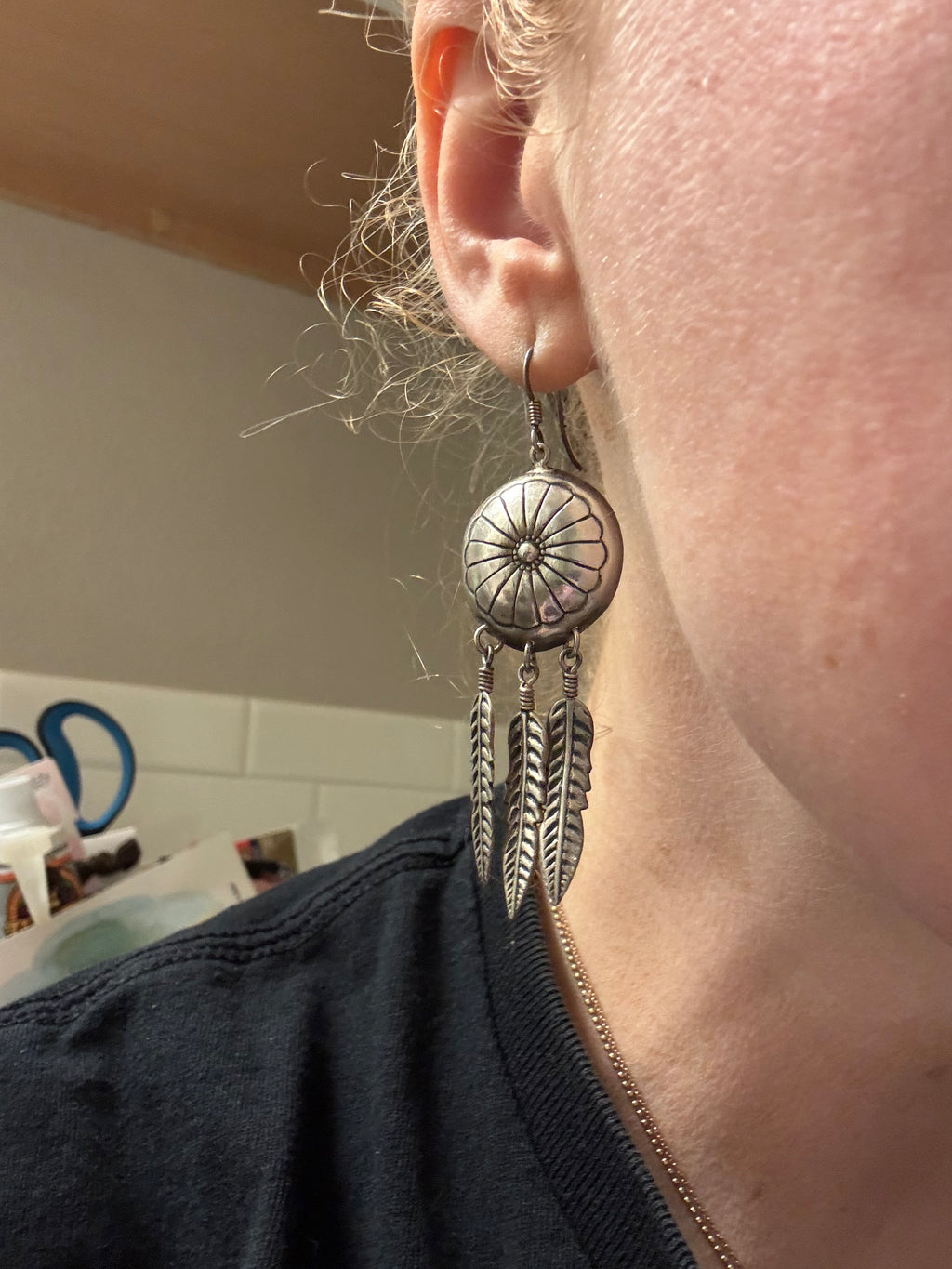 Sterling Native American earrings