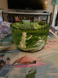 Green Antique Art glass Catchall