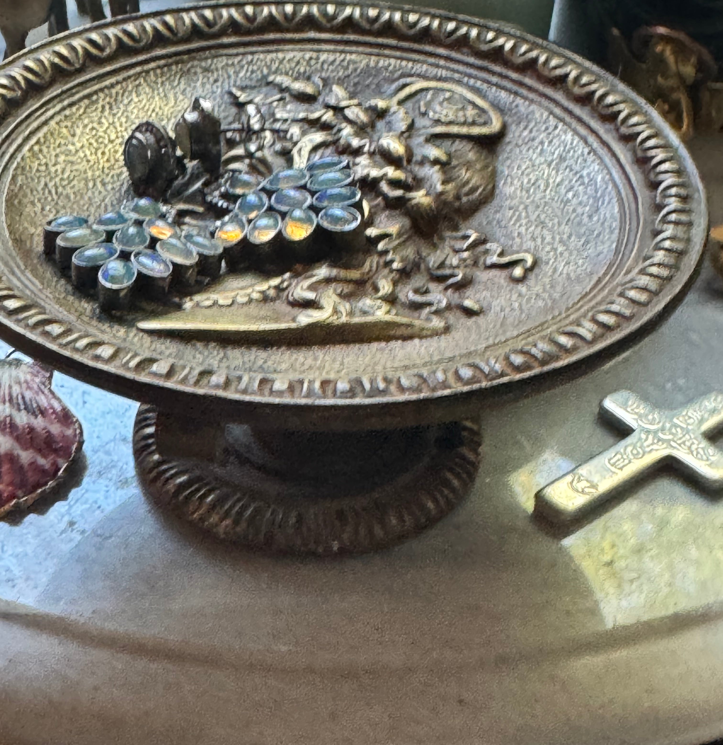 Opal & Pave diamond Dangling Earrings