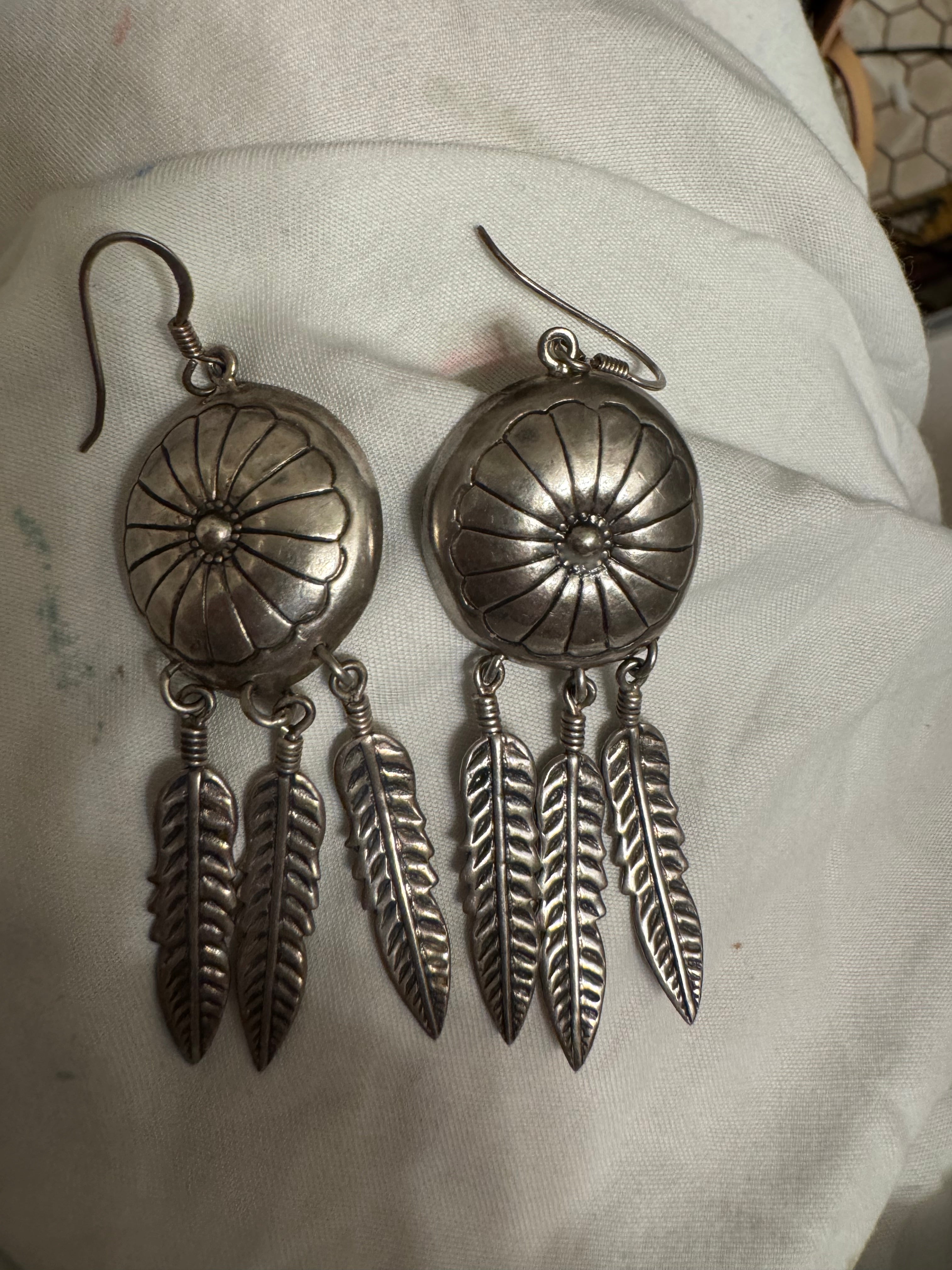 Sterling Native American earrings