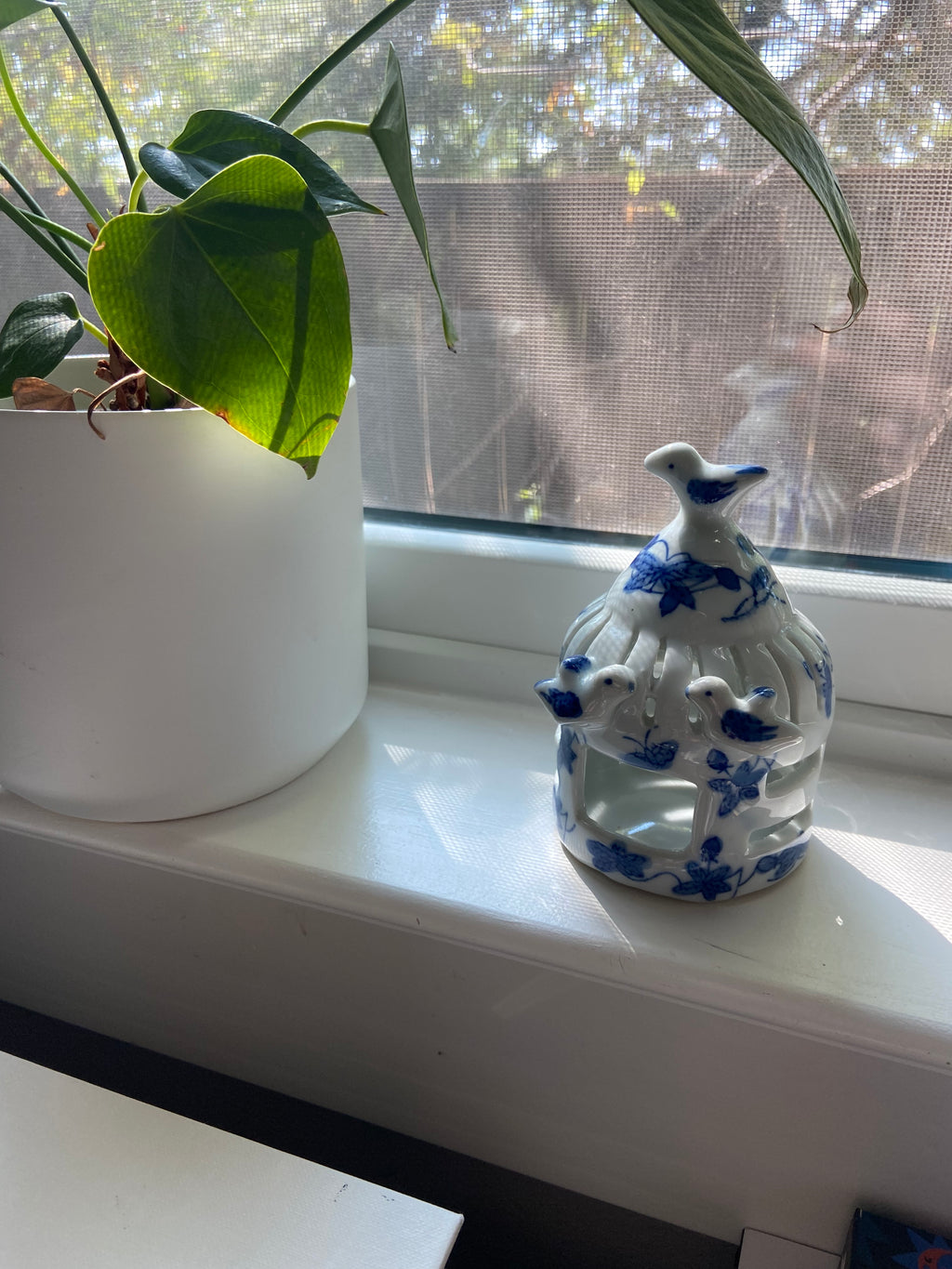 Whimsical Chinoiserie Bird House / Miniature Garden Lantern