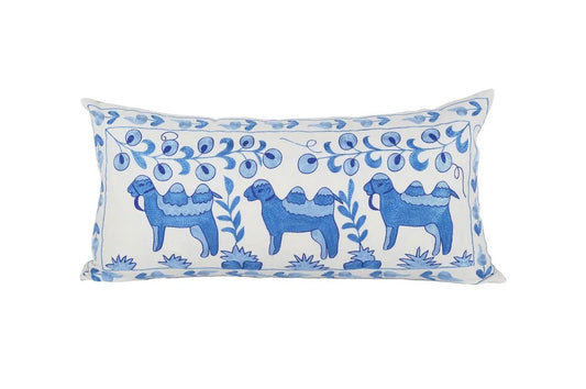 Turkish Camel Suzani embroidery pillow Cover 18"X 36"