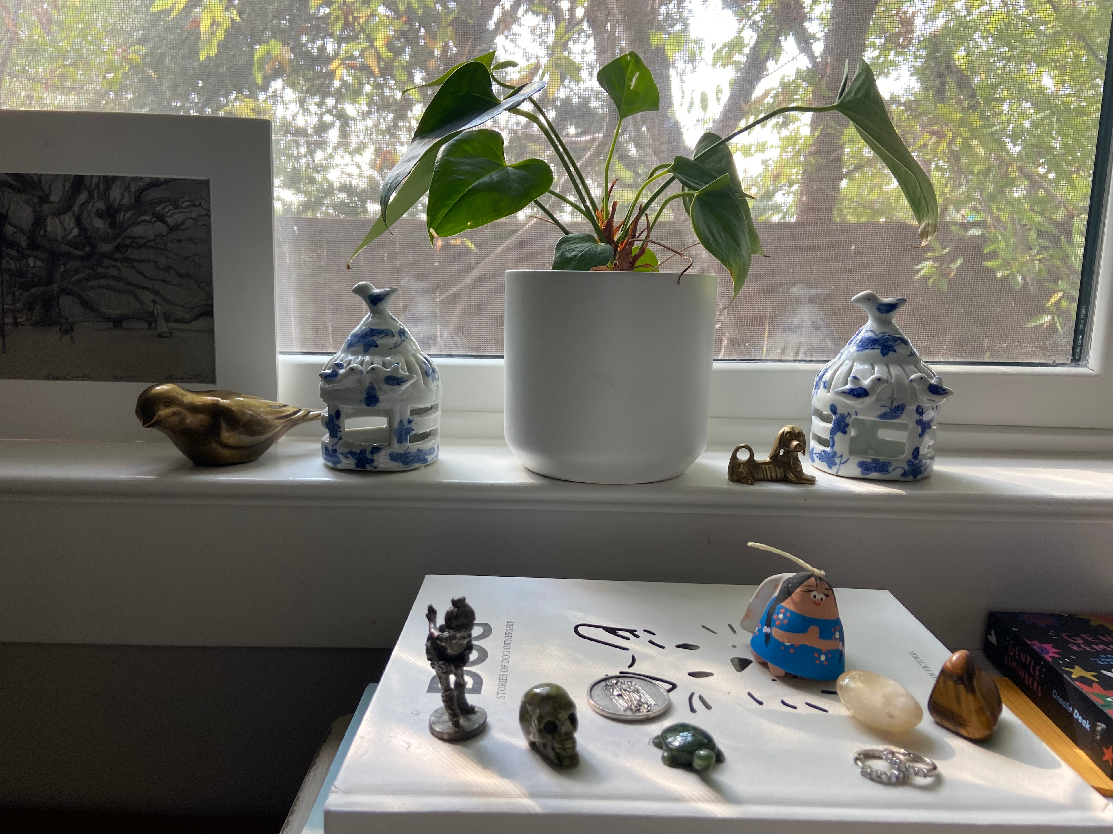 Whimsical Chinoiserie Bird House / Miniature Garden Lantern