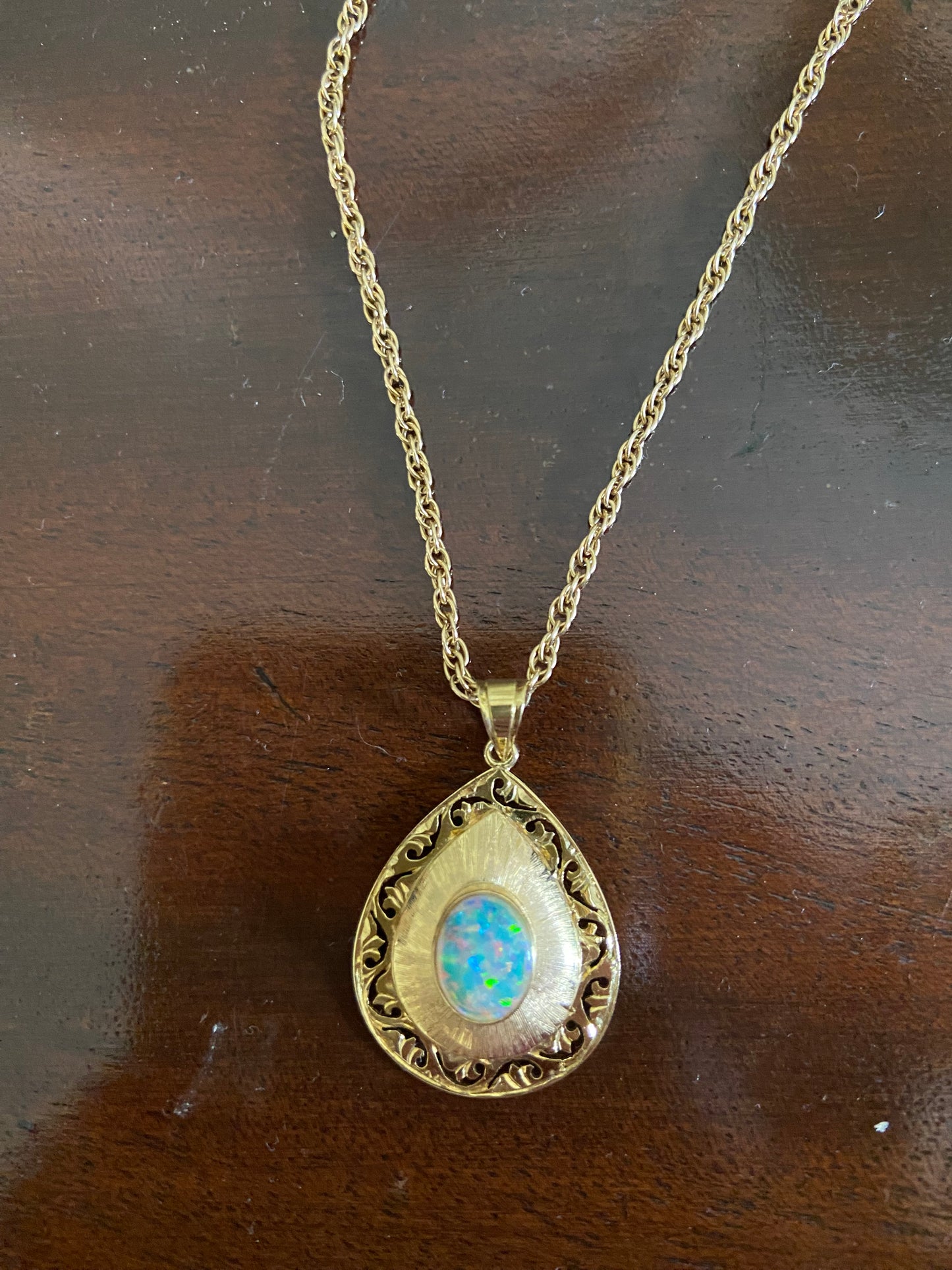 Art Deco, Gold + Opal Necklace