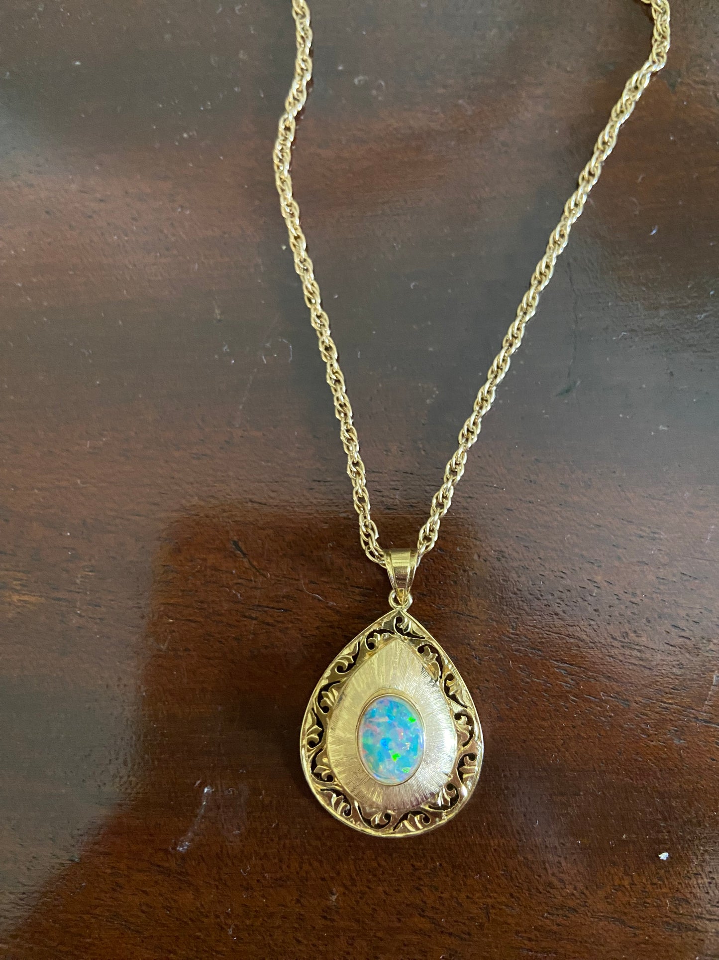 Art Deco, Gold + Opal Necklace