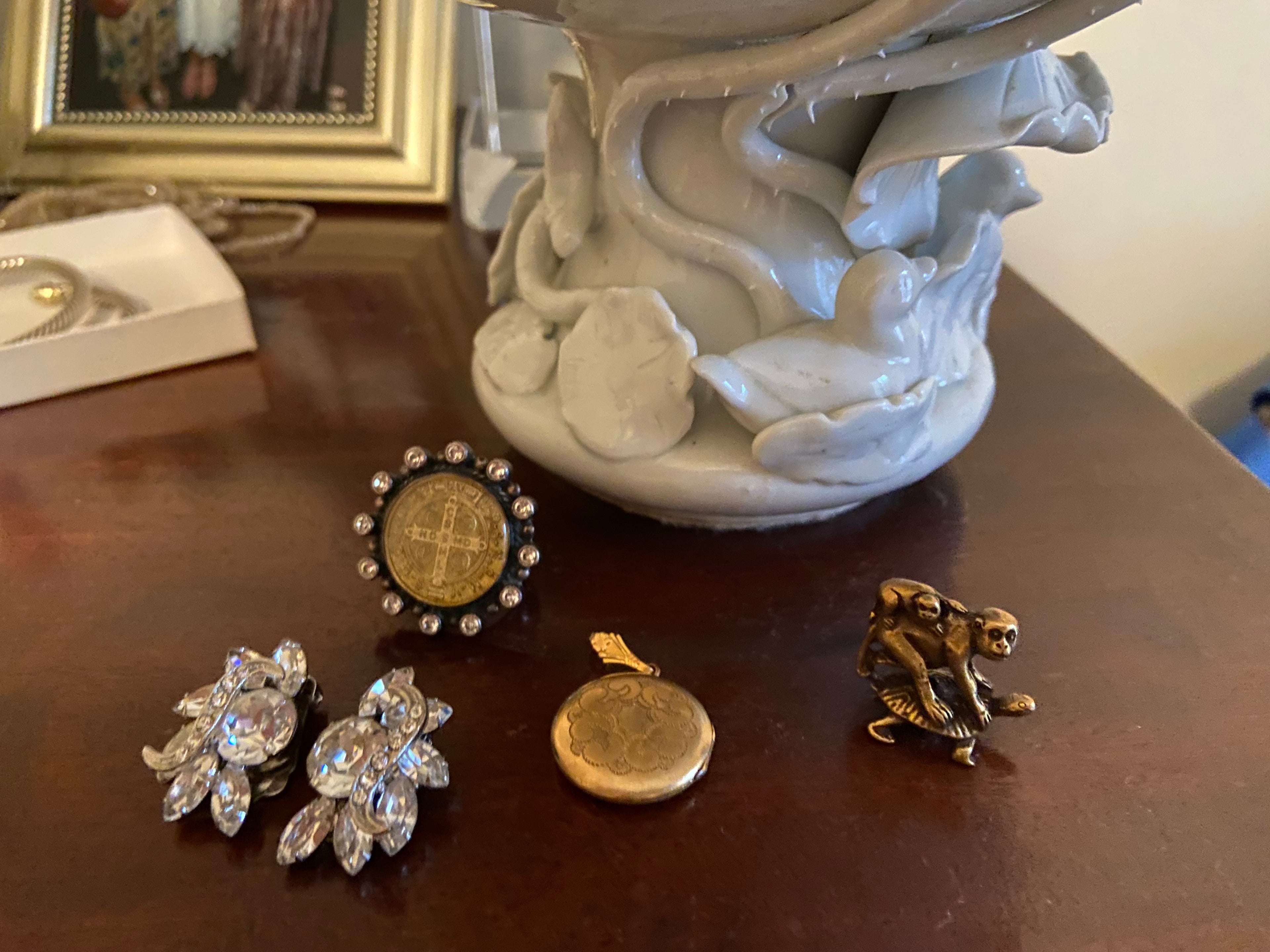 “2 Monkeys On A Turtle,” (Brass, Mini- Sculpture)