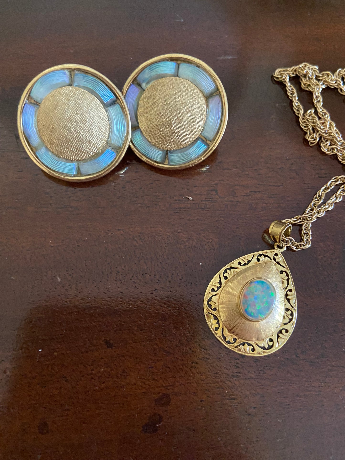 Art Deco, Gold + Opal Necklace