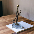 Vintage Brutalist Brass Sculpture mounted on Acrylic Base